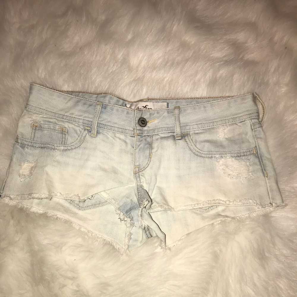 Hollister light wash jean shorts
